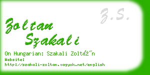 zoltan szakali business card